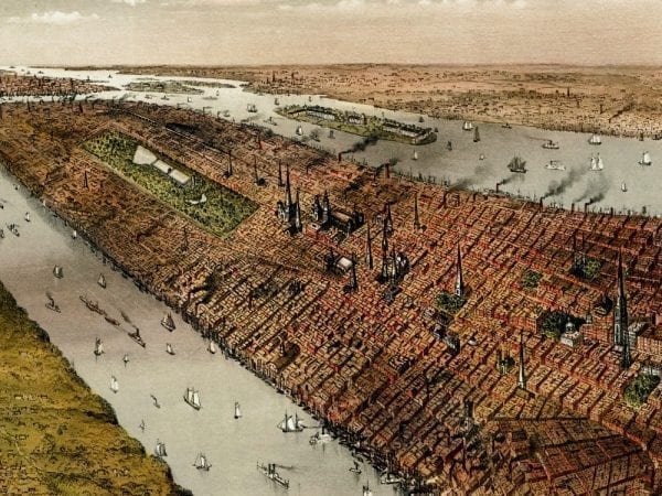 New York 1875 Antique Map