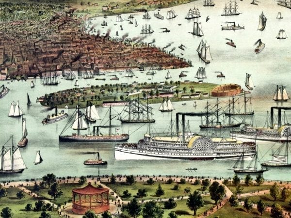 New York 1890 Antique Map