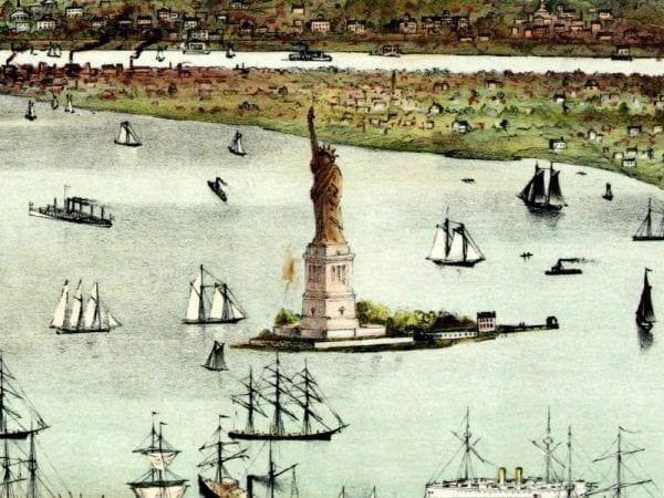 New York 1890 Antique Map