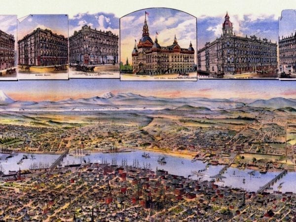 Portland 1890 Antique Map