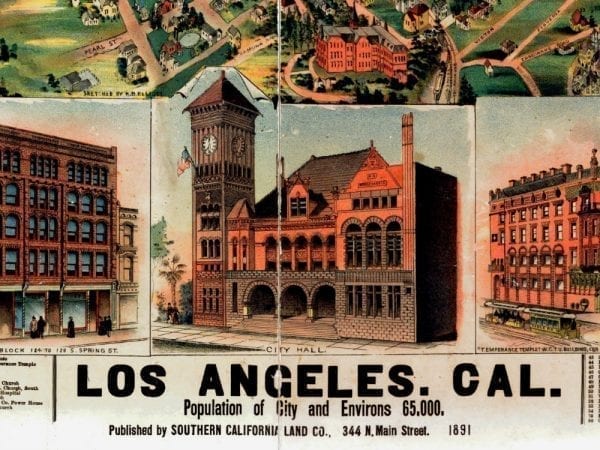 Los Angeles 1891 Antique Map
