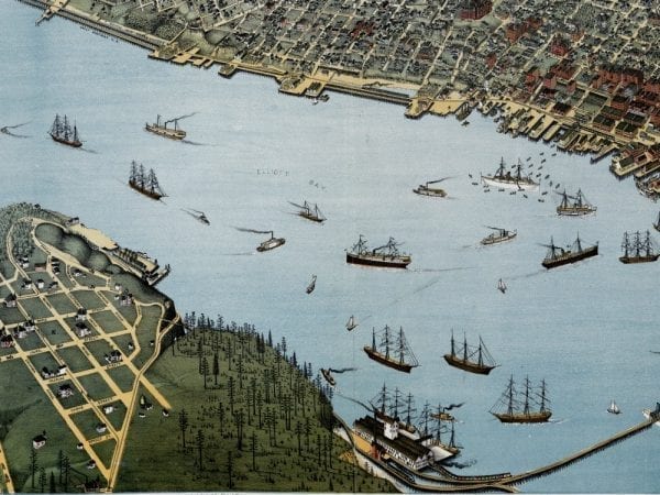 Seattle 1891 Antique Map