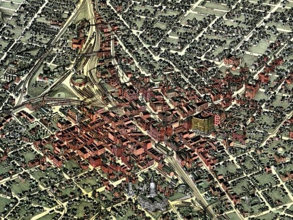 Atlanta 1892 Antique Map