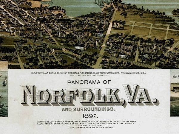 Norfolk 1892 Antique Map
