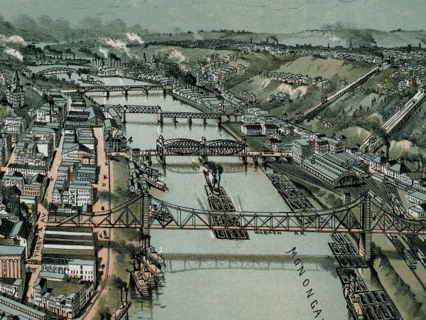 Pittsburgh 1902 Antique Map