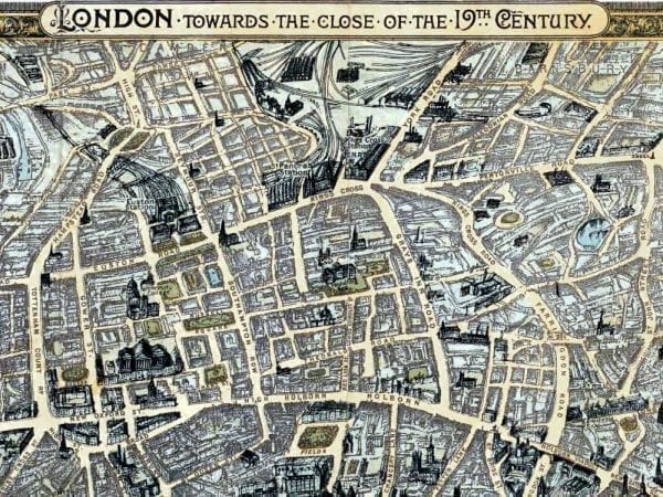 London 1897 Antique Map