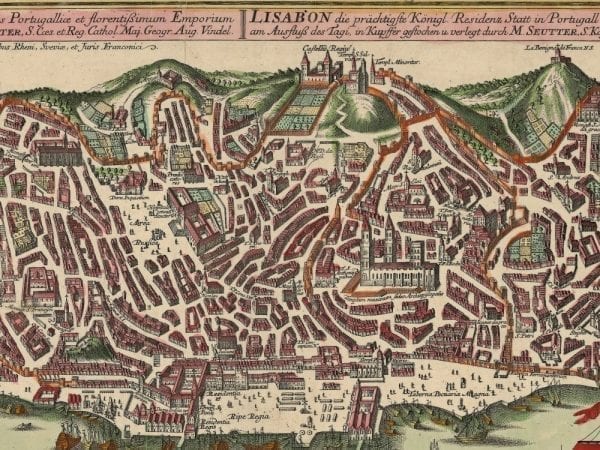 Lisbon 1730 Antique Map
