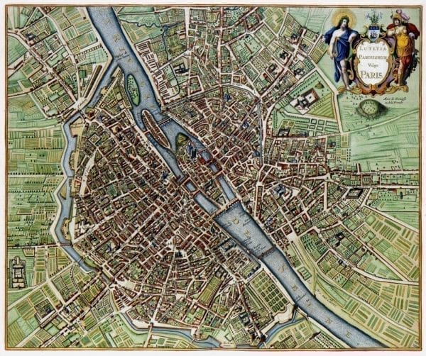 Paris 1657 Antique Map