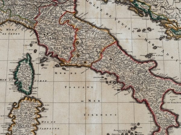 Italy 1702 Antique Map