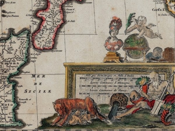 Italy 1702 Antique Map