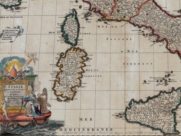 Italy 1702 Antique Map
