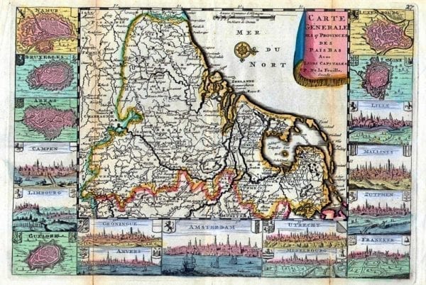 Low Countries 1710 Antique Map
