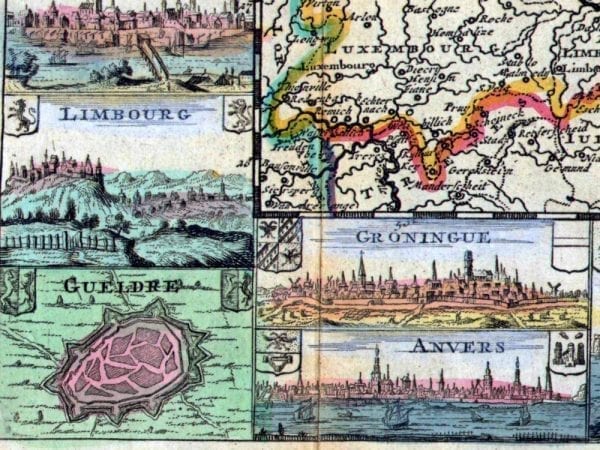 Low Countries 1710 Antique Map