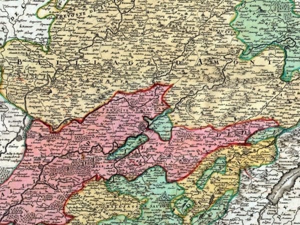 Burgundy 1716 Antique Map