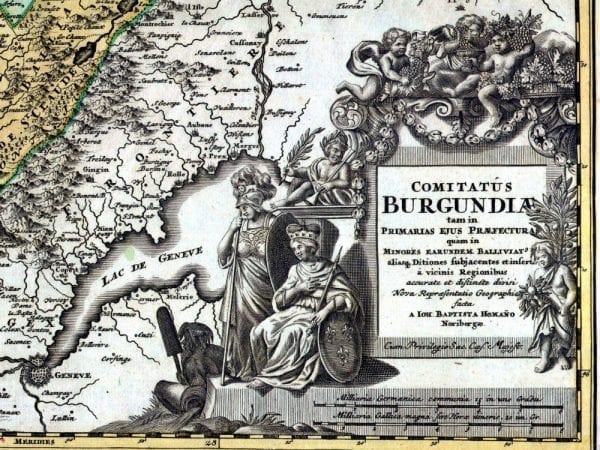 Burgundy 1716 Antique Map