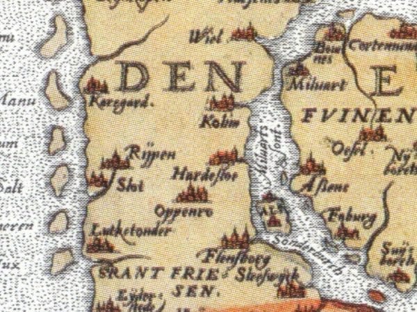 Denmark 1570 Antique Map