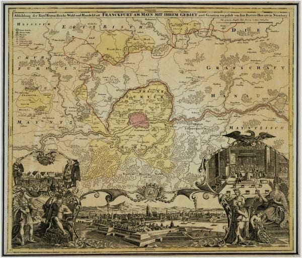 Frankfort 1720 Antique Map