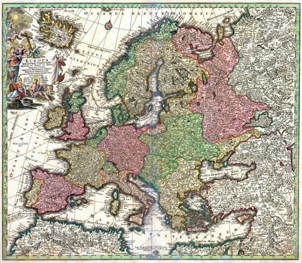 Europe 1730 Antique Map