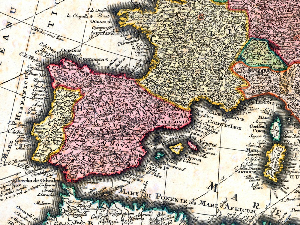 Vintage Map of Europe 1730
