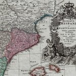 Spain & Portugal 1730 Antique Map