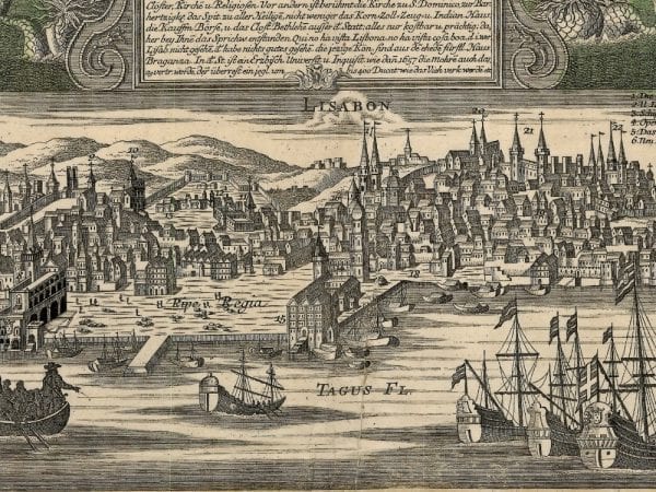 Lisbon 1730 Antique Map