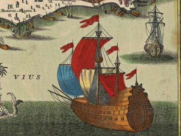 Lisbon 1730 Antique Map