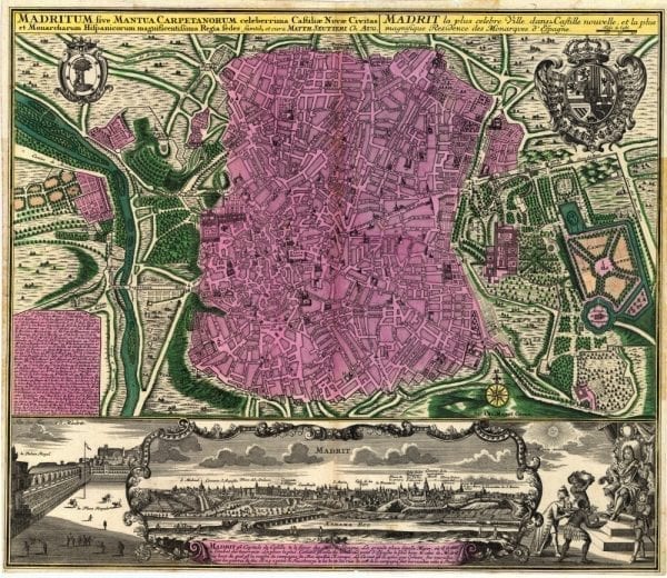 Madrid 1730 Antique Map