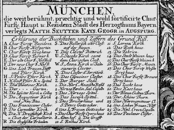 Munich 1740 Antique Map