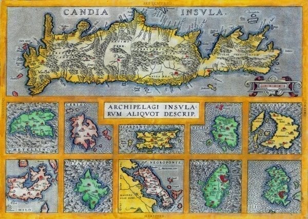 Crete 1584 Antique Map