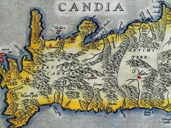 Crete 1584 Antique Map
