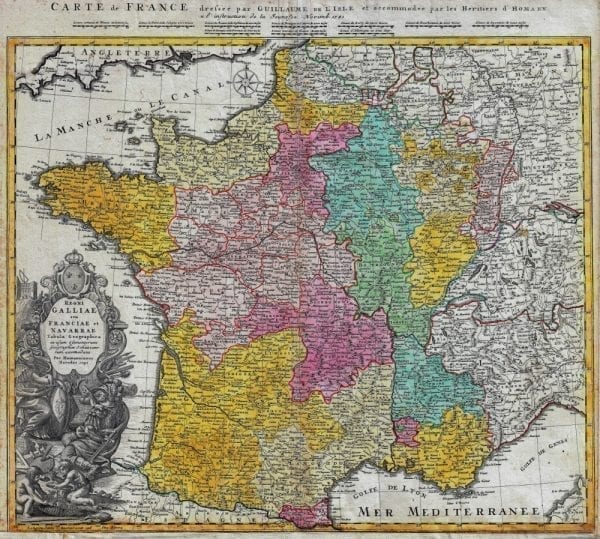 France 1741 Antique Map