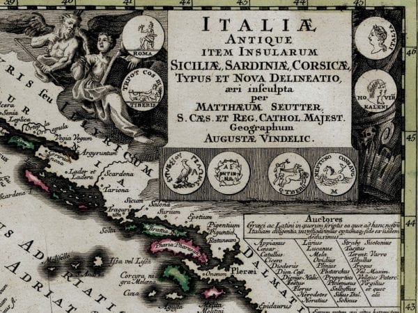 Italy 1750 Antique Map
