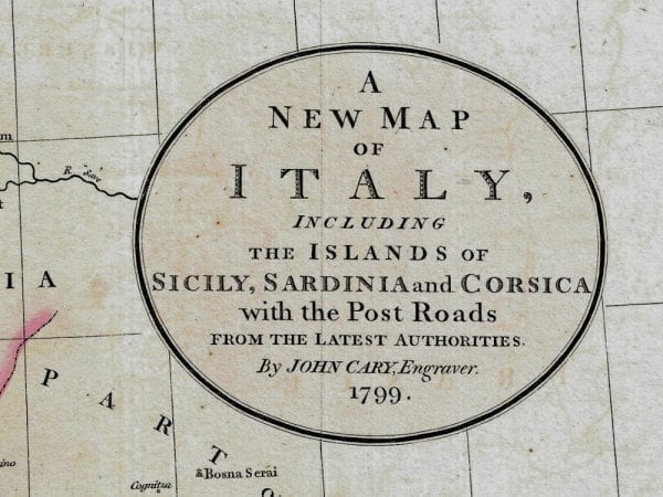 Italy 1799 Antique Map
