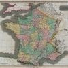 France 1814 Antique Map