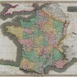 France 1814 Antique Map