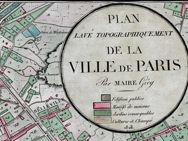 Paris 1828 Antique Map