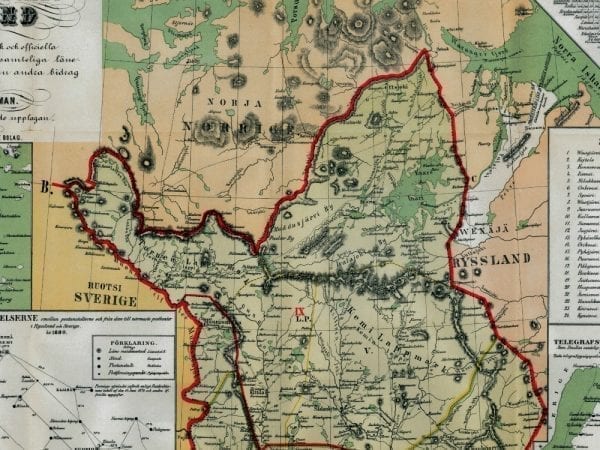 Finland 1881 Antique Map