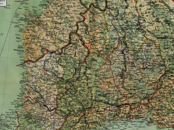Finland 1881 Antique Map