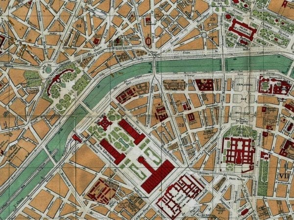 Paris 1892 Antique Map