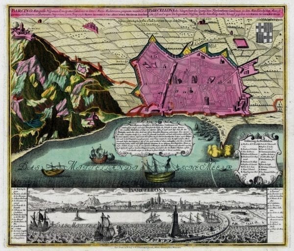 Barcelona Antique Map