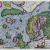 Northern Europe 1570 Antique Map