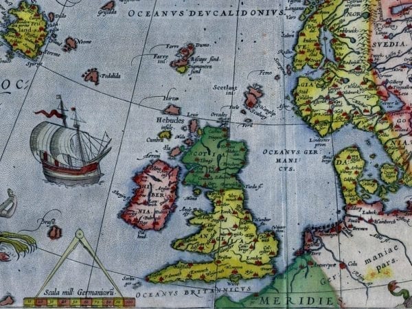 Northern Europe 1570 Antique Map