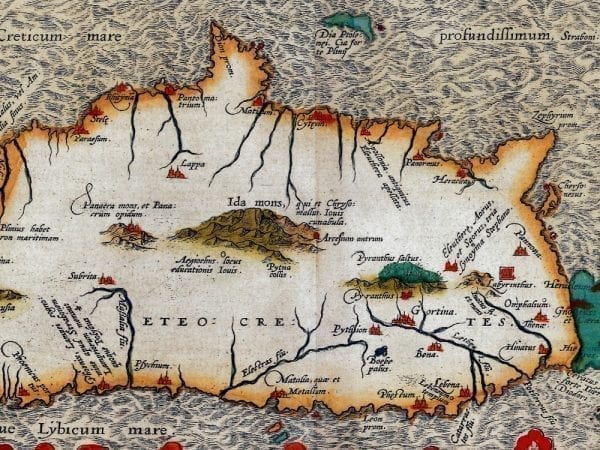 Crete 1595 Antique Map