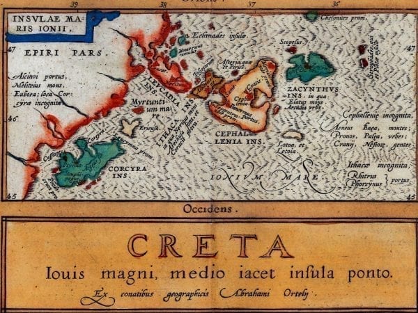 Crete 1595 Antique Map