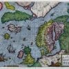 Northern Europe 1595 Antique Map