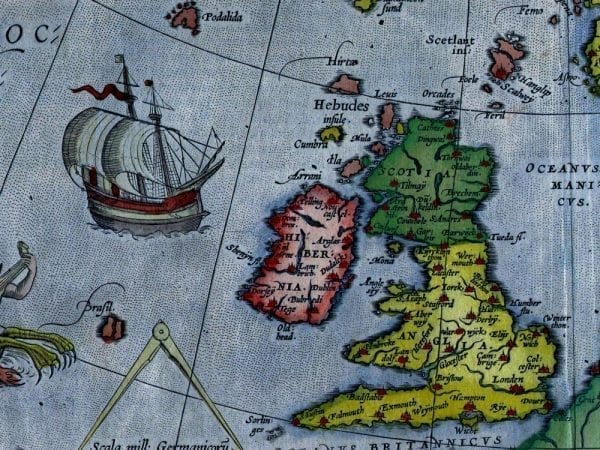 Northern Europe 1595 Antique Map