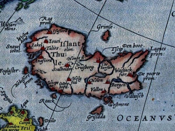 Northern Europe 1595 Antique Map