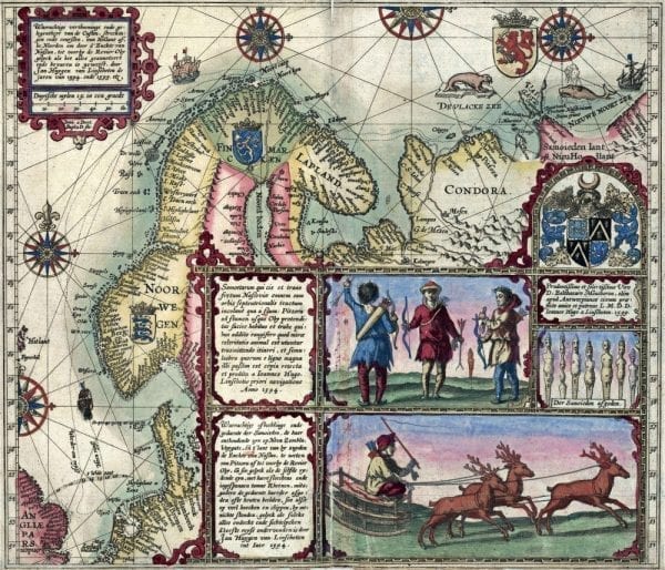 Scandinavia 1601 Antique Map