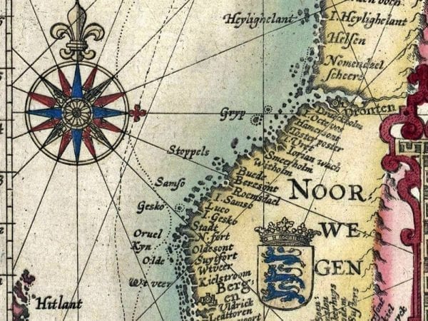 Scandinavia 1601 Antique Map