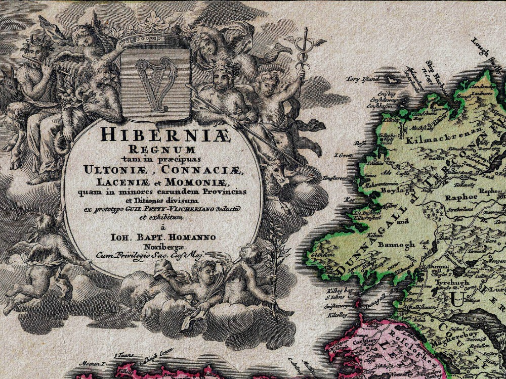 Vintage Map of Ireland 1716
